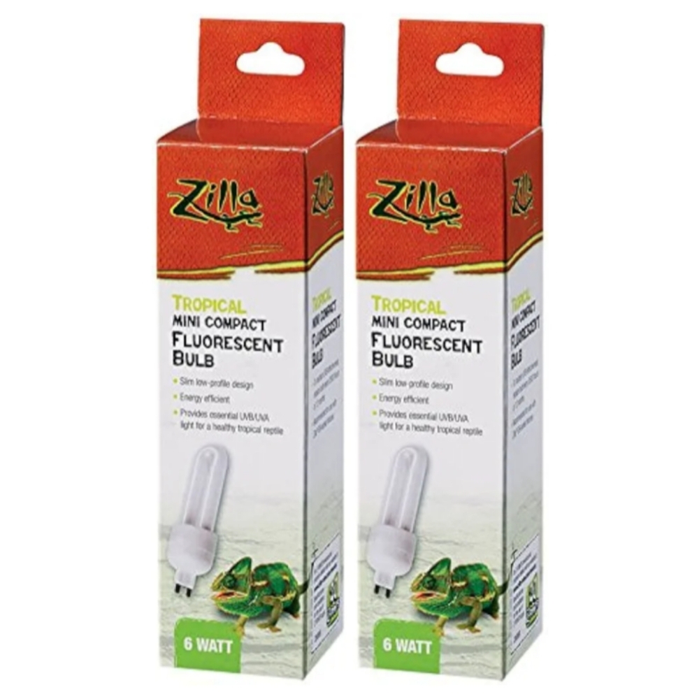 Zilla Twin Pack Mini Compact Tropical Fluorescent Bulb 6 Watt